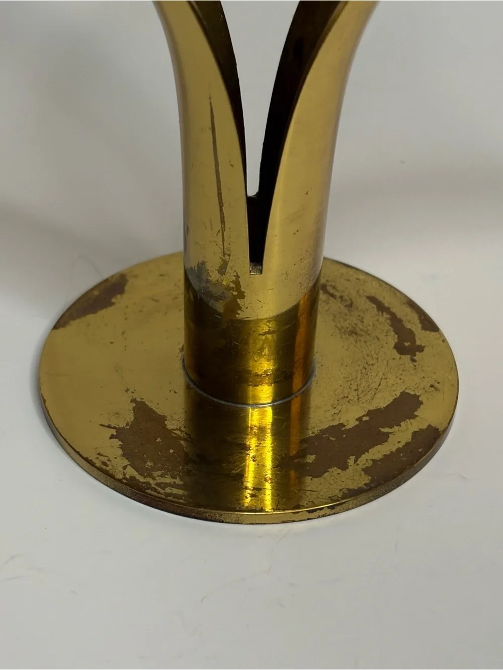 Ystad-Metall Vintage Candle Stick Holder Made In Sweden Brass Pair